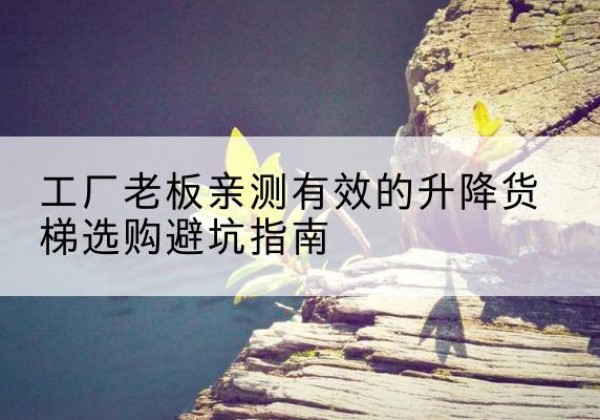 巴州升降货梯怎么选-工厂老板亲测有效的升降货梯选购避坑指南